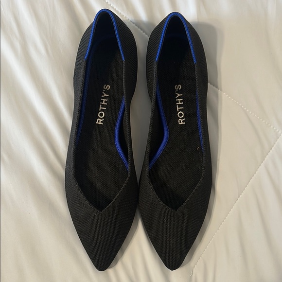 Rothy's Women's Black Flats PERFECT CONDITION sz 10 - Picture 2 of 9